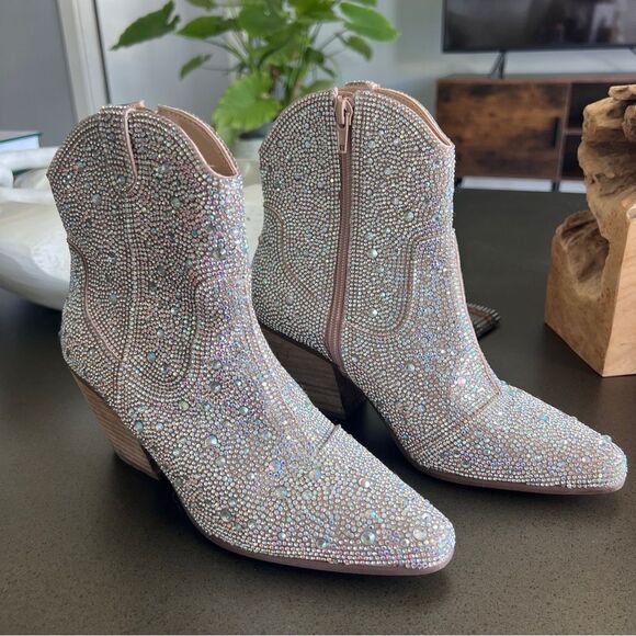 MATISSE Harlow Dazzling Rhinestone Embellished Boots Size 6.5 - Picture 2 of 6